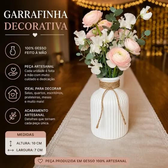 kit de vaso  DECORATIVO DE GESSO de garrafinha,  CACTUS não acompanha PLANTAS ARTIFICIAS.