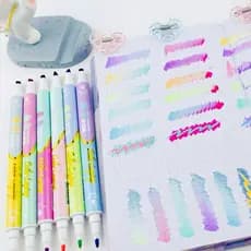 kit 6 Canetas Coloridas Ponta Dupla Color Laying