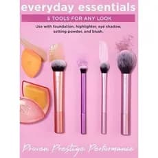 Kit Real Techniques Everyday Essentials – 5 Ferramentas para Base, Olhos e Blush