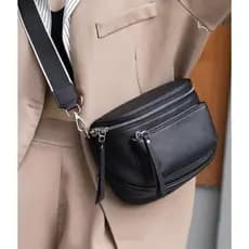 Bolsa Estilo Pochete Feminina De Ombro Alça Transversal Couro