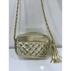 Bolsa Bordada Estilo Quadrado Metalizada Charme Brilhoso Tiracolo Com Corrente
