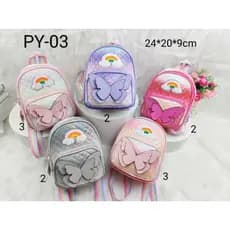 Mochila escolar infantil gradiente cor arco-íris borboleta princesa fofa adequada para viagens