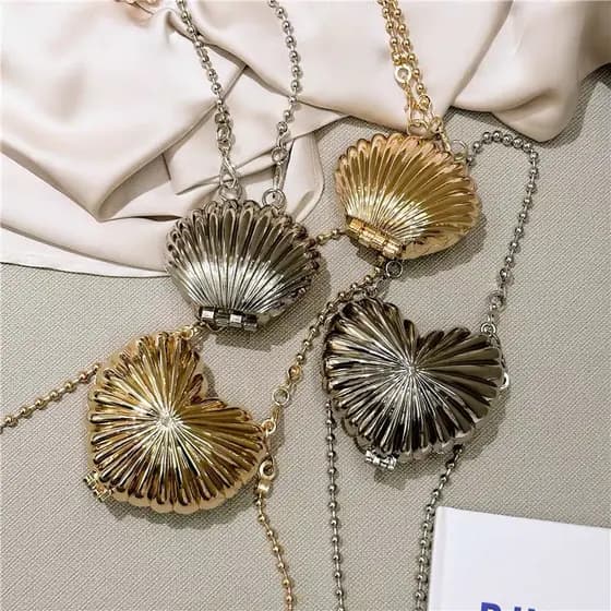 Mini formato de concha, formato de coração, para tirar fotos de festa, bolsa tiracolo versátil para o dia a dia