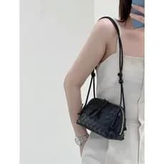 Bolsa feminina trançada em formato de concha, pode ser usada como bolsa de ombro, bolsa transversal ou bolsa pequena qua