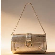 Bolsa feminina moderna de ombro/transversal com duas correntes