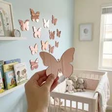 Kit 8 Mini Borboletas em Acrílico Espelhado - Decoração Elegante e Fácil de Aplicar