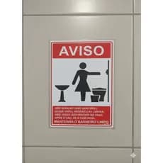 Placa Aviso Banheiro Feminino Regras de Uso Sinalização Empresa 20x15cm
