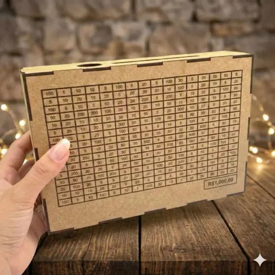 Cofre Método Japonês 1000 Reais MDF Cru Para Montar