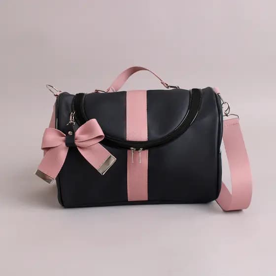 Bolsa Frasqueira PretaTérmica Maternidade Premium Luxo Impermeável com Laço