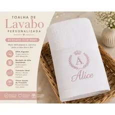 Toalha de Lavabo Dohler  Personalizada Bordada com Nome 30x45cm