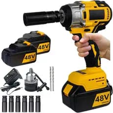 Chave De Impacto Parafusadeira Furadeira 1/2 Baterias 48v