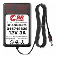Fonte 12v 3a Para Relogio Ponto Dimep Printpoint 3 D15719826 Nv.