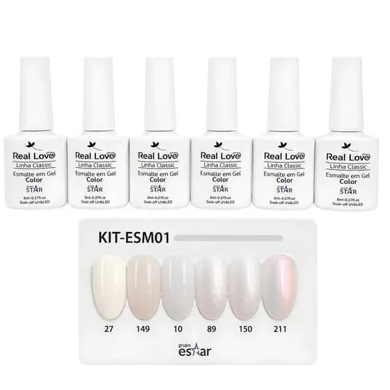 Kit C 6 Peças Esmaltes em Gel Francesinha - Real Love