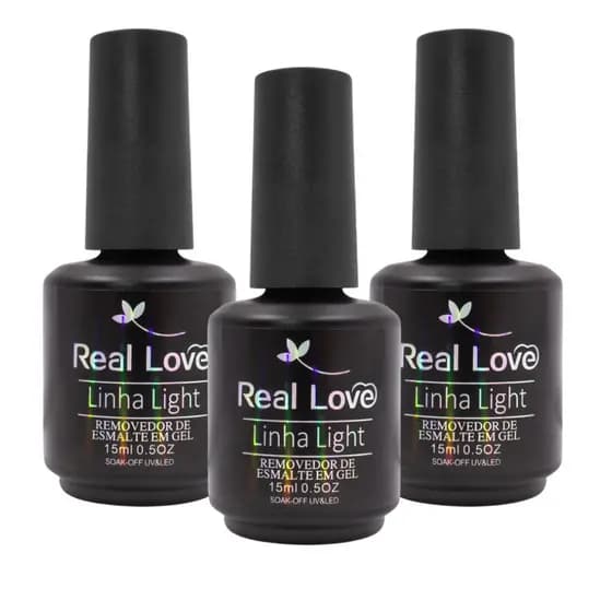 kit C/3 Removedor De Esmalte Em Gel 15ml - Real Love