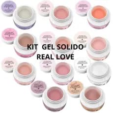 Kit Especial 2 Gel Sólido de Alongamento para Tips - Powder Gel Cremoso - Real Love