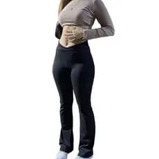 Calça Legging Flare Suplex Feminina Bailarina Cintura Alta Boca de Sino Academia Fitness