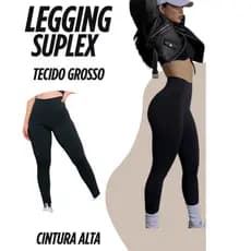 Calça Para Malhar Feminina Legging Grossa Cintura Alta Anti Transparência Leg Fitness Academia Suplex