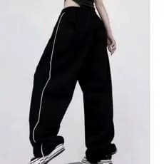 Calça Feminina Moda Masculina Skate Street Larga Reta Tactel Bolsos