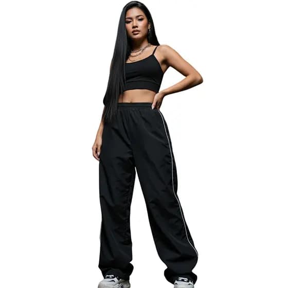Kit calça feminina  top cropped tactel street