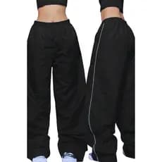 Kit 2 Calças Tactel Largas Reta Unissex com Bolsos Streetwear Esportiva