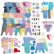 Kit 24 pcs Body de Bebê Enxoval Completo 100% Algodão