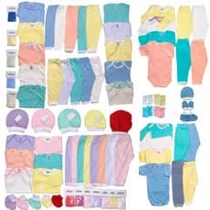 Kit 36 Peças Roupinhas de Bebê Enxoval Maternidade Menino Menina Liso
