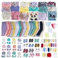 kit 30 peças enxoval bebê body calça meia touca  luva roupa de bebê