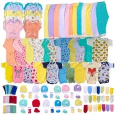 Kit 34 Peças Roupas de Bebê Super Completo Bodies Calças Toucas Meias