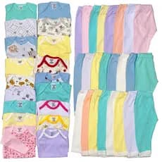 Kit 25 peças Body bebê + Calça + meias Estampado e Liso Maternidade Bebê Enxoval