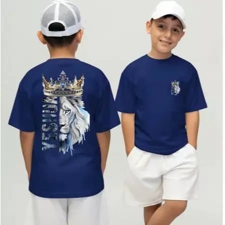 Camiseta Infantil Malha 100% Algodão Juvenil Estilosa Camisa Religiosa Jesus Cristo Yeshua