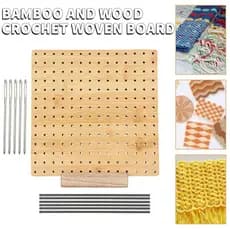 Novo Kit De Placa De Bloqueio De Crochê De Bambu De Madeira Com Pinos De Haste De Aço Inoxidável