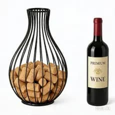 Porta Rolhas de Vinho Preto - Design Clássico e Sofisticado em Ferro Durável