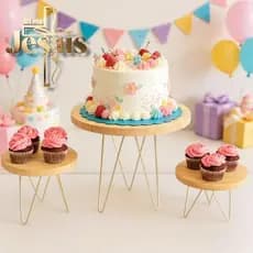 Kit 3 Boleira decorativa tripé suporte para Bolo- Doceira, Decoração, Aniversário, Festa