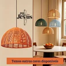 Pendente Lustre Luminária Meia Lua Grande Kraft ou Corda Náutica