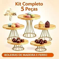 kit com 5 boleira decorativo e doceiras para decorar sua festa- decoração, aniversário, evento