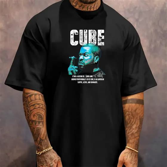 Camiseta Camisa Gangster Estilo de Rua Oversized Streetwear Masculina Gola Alta Rapper Americano EUA