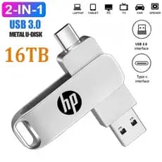 Pen Drive USB 3.0 De 16 Tb 2 Em 1 Dual Type C Flash 1 4 8 Mental Disco De Memória U De Alta Velocidade