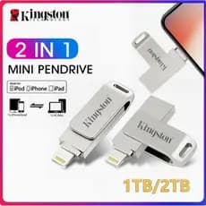 Pendrive De 1 Tb/2 Para iPhone Flash Drive 2 Em 1 Lightning Memory Stick Compatível Com Apple iPad PC