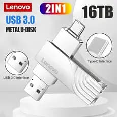 16TB 2 Em 1 Unidade Flash OTG 1TB 2TB 4TB 8TB USB De Metal De Alta Velocidade Tipo-C U Stick Para SmartPhone/Tablet/Comp