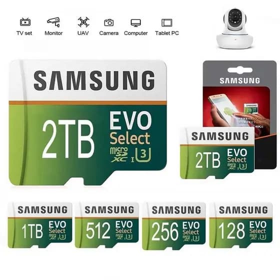 Cartão De Memória Classe 10 De Alta Velocidade 128GB 256GB 512GB 1TB 2TB Micro SD Flash TF U3 V30 A2