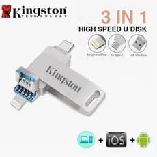 Unidade Flash USB 3.0 1TB 2TB Tipo-C Para iPhone iPad/Relâmpago 3 Em 1 Pen drive iPhone16/15/13/12/11/X/8/7/6 Android/MA