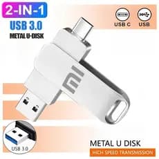 2 Em 1 Unidade Flash De Metal De Alta Velocidade USB Drive Tipo-C U Stick