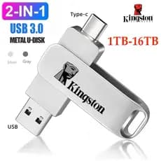 1TB 2TB 4TB 8TB 16TB 2 Em 1 Flash Drive De Metal De Alta Velocidade USB Tipo-C U Stick