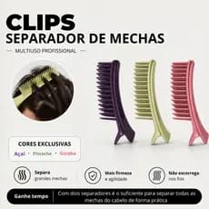 Clips Separador de Mechas Multiuso Profissional Beauty flash Presilha de Cabelo Bico de Pato