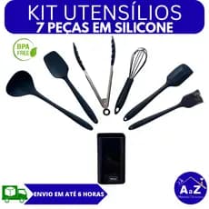 KIT UTENSÍLIOS DE COZINHA 7 PEÇAS EM SILICONE