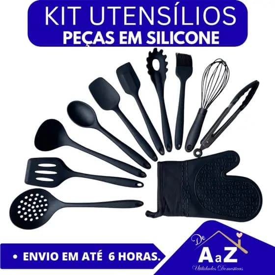 KIT UTENSÍLIOS DE COZINHA PEÇAS EM SILICONE OTIMA QUALIDADE