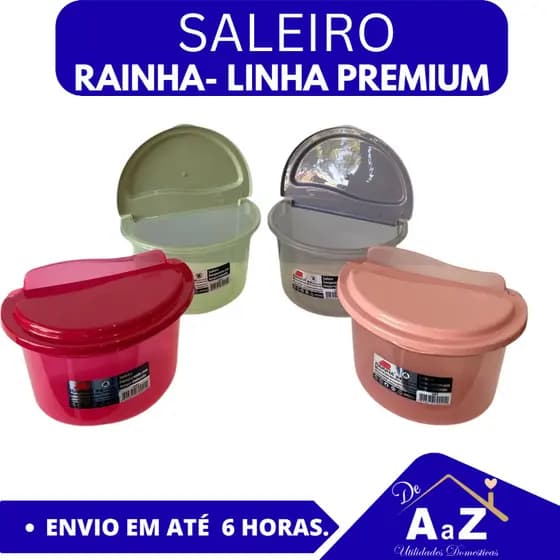 SALEIRO TRANSPARENTE TRANSLUCIDO PARA COZINHA PRATICO LINHA PREMIUM RAINHA