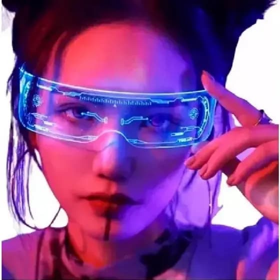 ÓCULOS LED NEON ACRILICO CYBERPUNK FUTURISTA COSPLAY PARA FESTAS