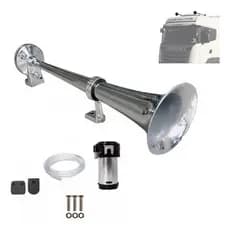Buzina Caminhão Marítima Carro Cromada 45cm 12v C/compressor