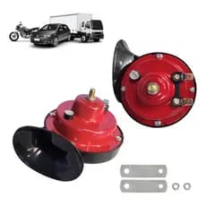 Par Buzina Caracol 12v Universal Forte Moto Carro Caminhão